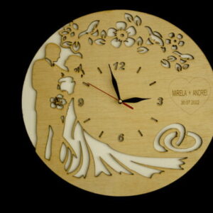 Ceas gravat in formă de cerc Nuntă 36 cm